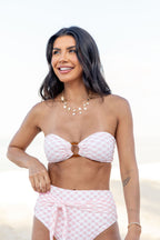 Golden Isle Pink Textured Ring Bikini Top SALE