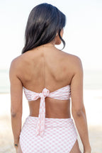 Golden Isle Pink Textured Ring Bikini Top SALE