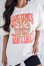 Good Times Tan Lines Ivory Comfort Color Graphic Tee