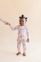 Retro Garden Bamboo Zip Romper