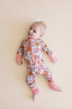 Retro Garden Bamboo Zip Romper
