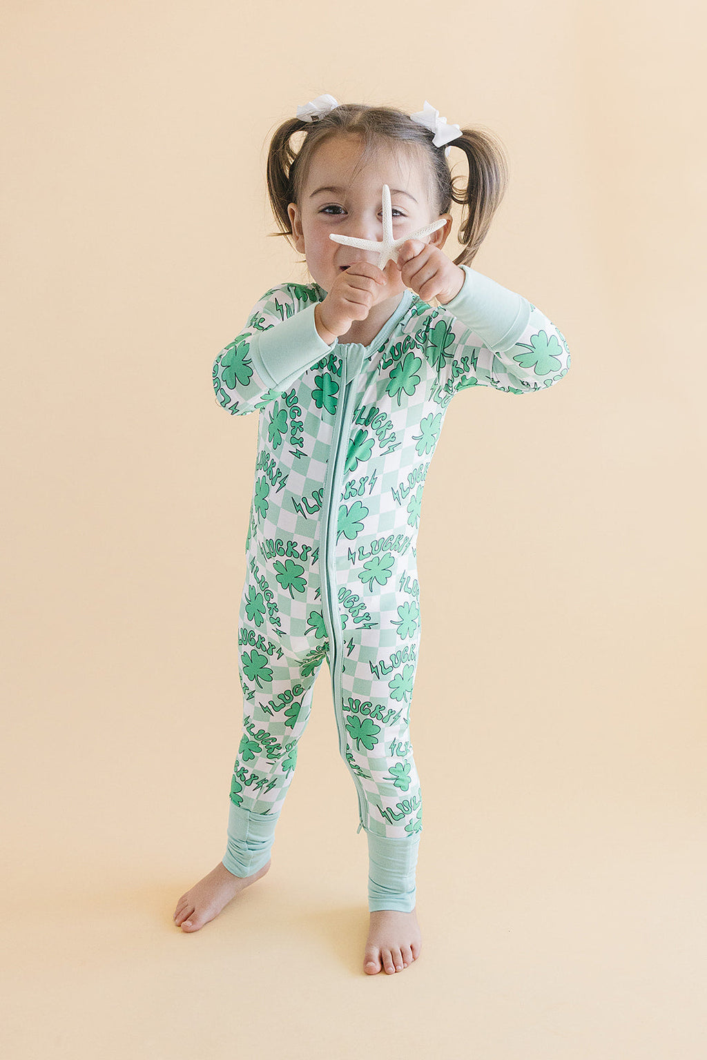 Bamboo Zip Romper | Lucky Shamrock