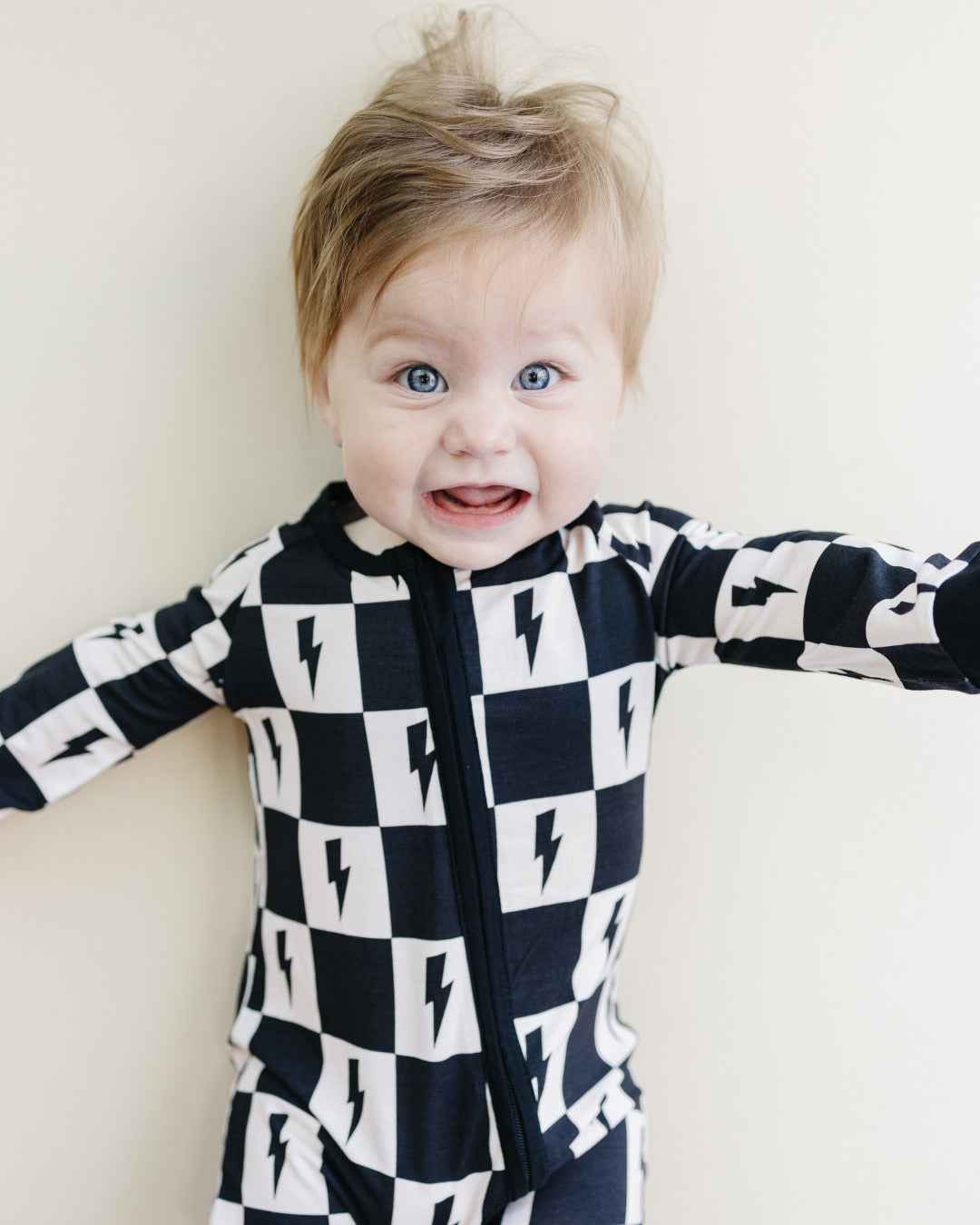 Checks & Bolts Bamboo Zip Romper