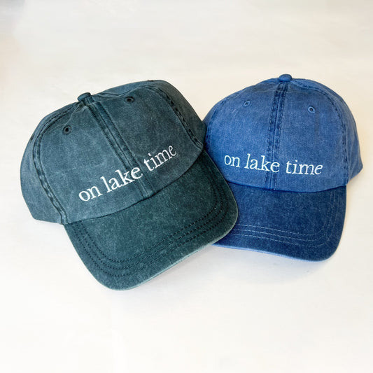 On Lake Time Embroidered Baseball Cap