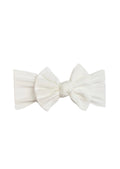 White Ribbed Bow Headband