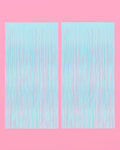 Cloud Nine Curtain - matte blue foil curtain