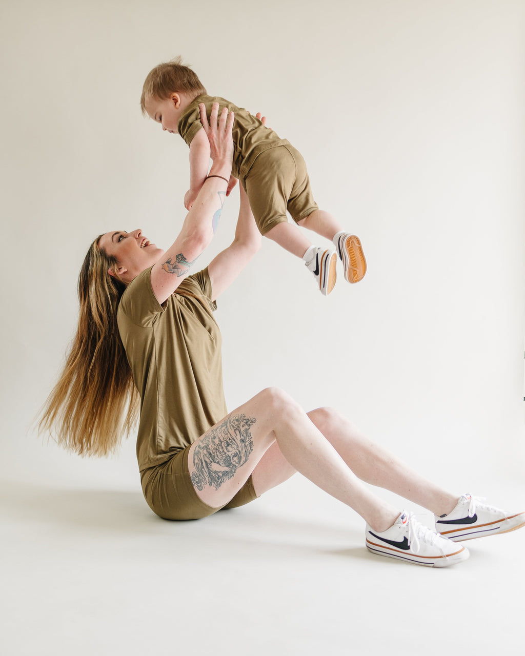 Women's Bamboo Bike Shorts & Tee Daywear Set