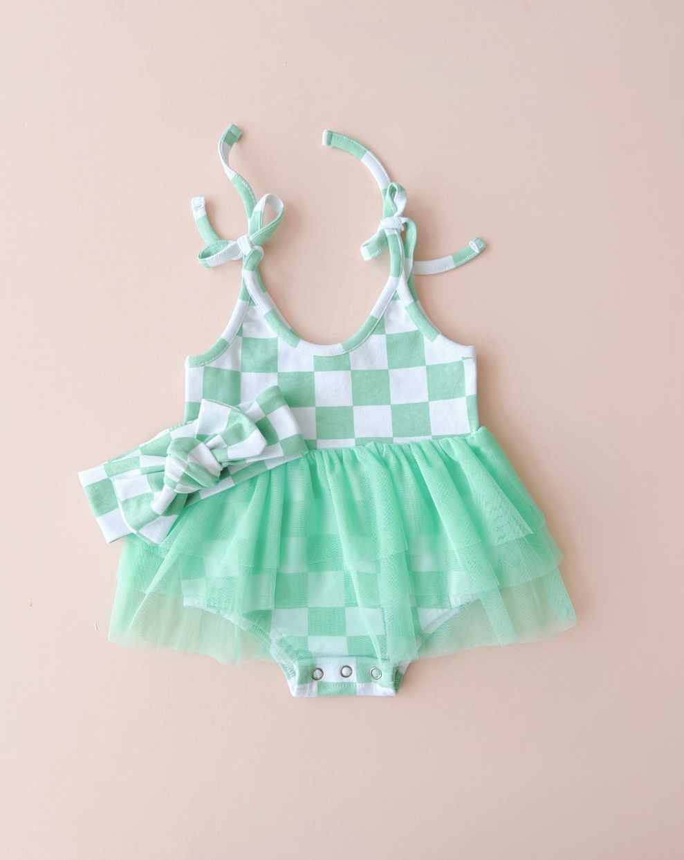 Checkered Headband | Mint