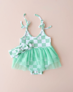 Checkered Headband | Mint
