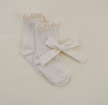 Cream School Bow