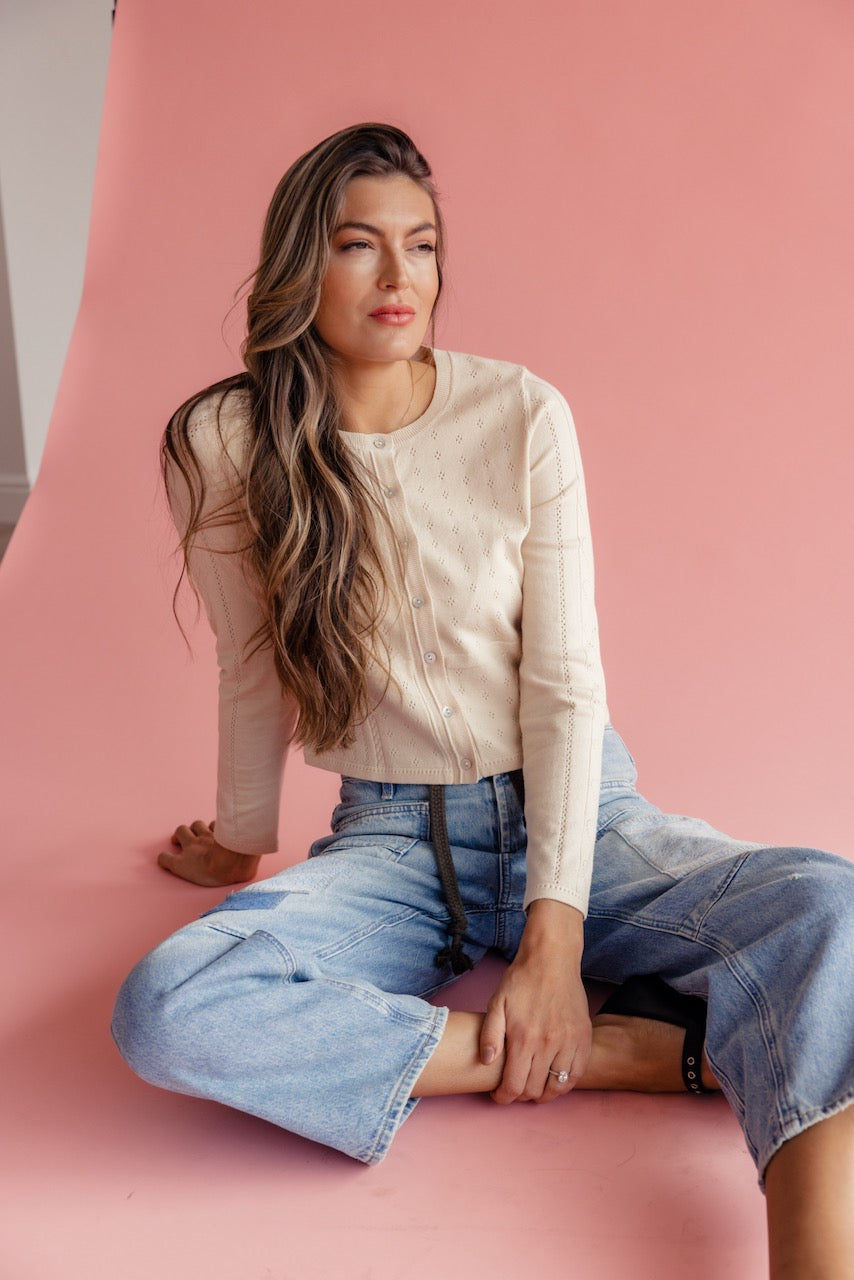 Lenora Pointelle Cardigan