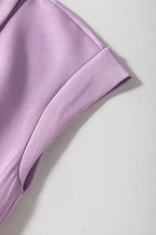 Short Sleeve Zipper Collared Elastic High Waist Romper