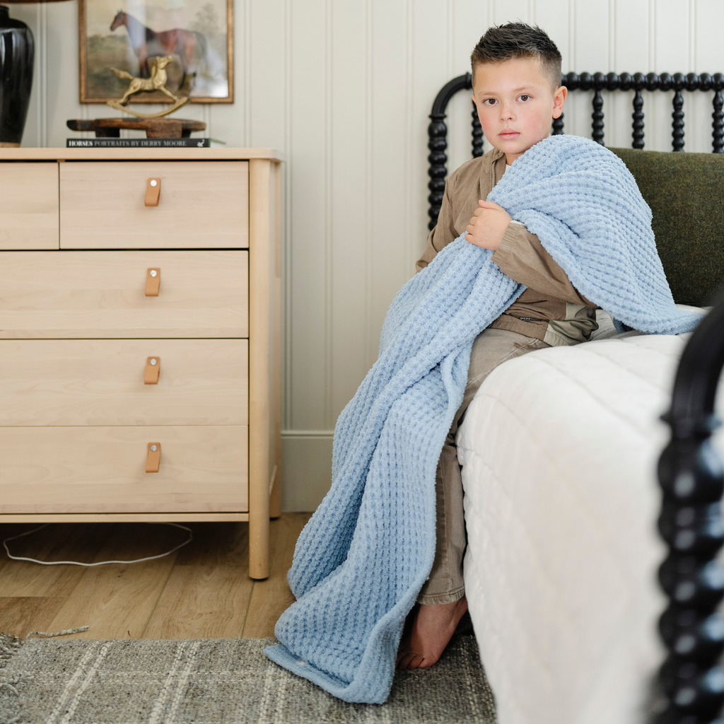 WAFFLE KNIT TODDLER BLANKETS