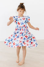 Born to Sparkle Flutter Sleeve Twirl Dress