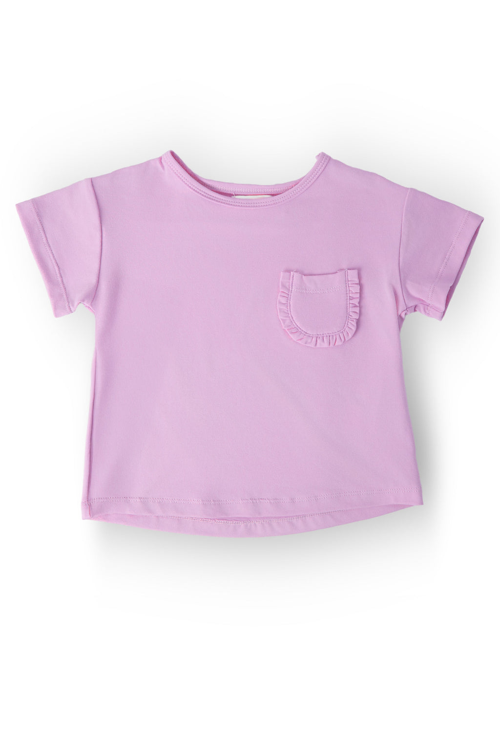Bright Lilac Ruffle Pocket Tee