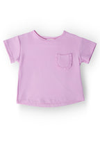 Bright Lilac Ruffle Pocket Tee