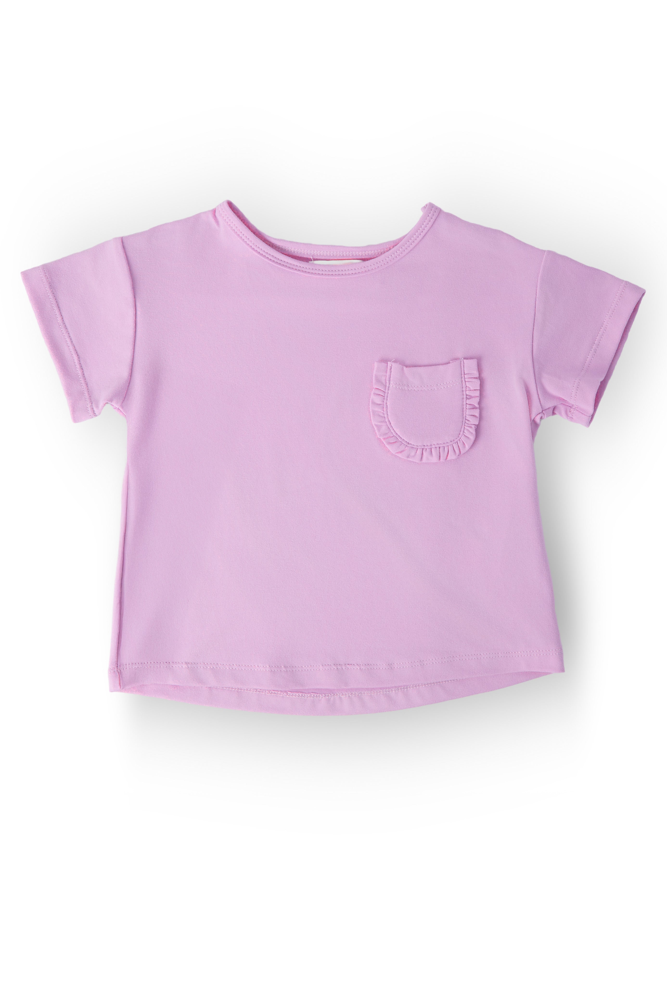 Bright Lilac Ruffle Pocket Tee