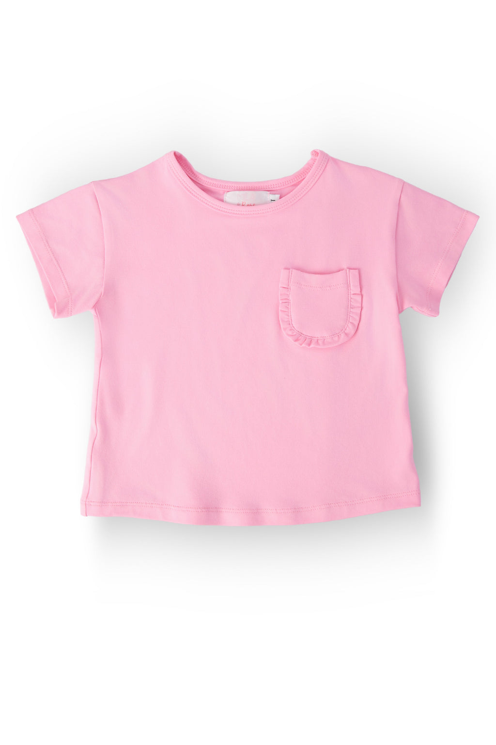 Bubblegum Pink Ruffle Pocket Tee