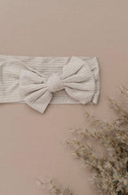 Sandstone Ribbed Bow Headband