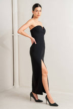 SECRET MOMENT WOVEN MIDI DRESS