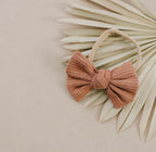 Burnt Orange Ribbed Bow