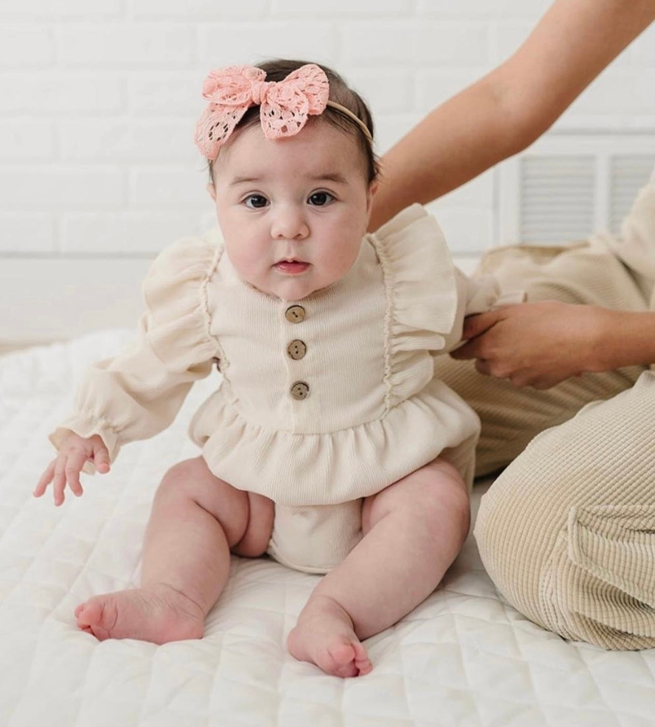 Coral Lace Bow
