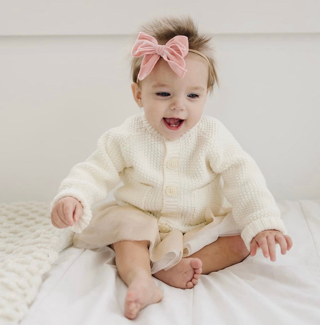 Baby Pink Velvet Bow