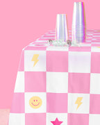 Preppy Party Tablecloth - washable table cover