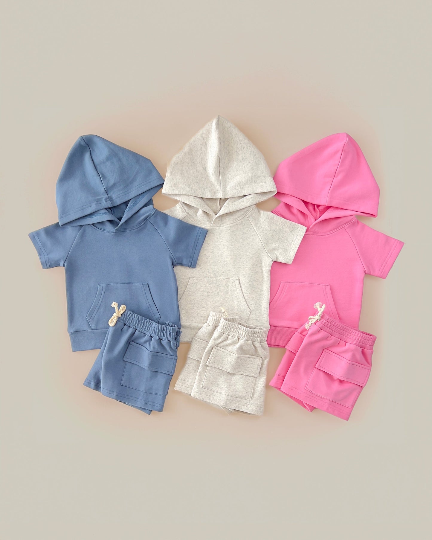 Cargo Shorts Set | Pink