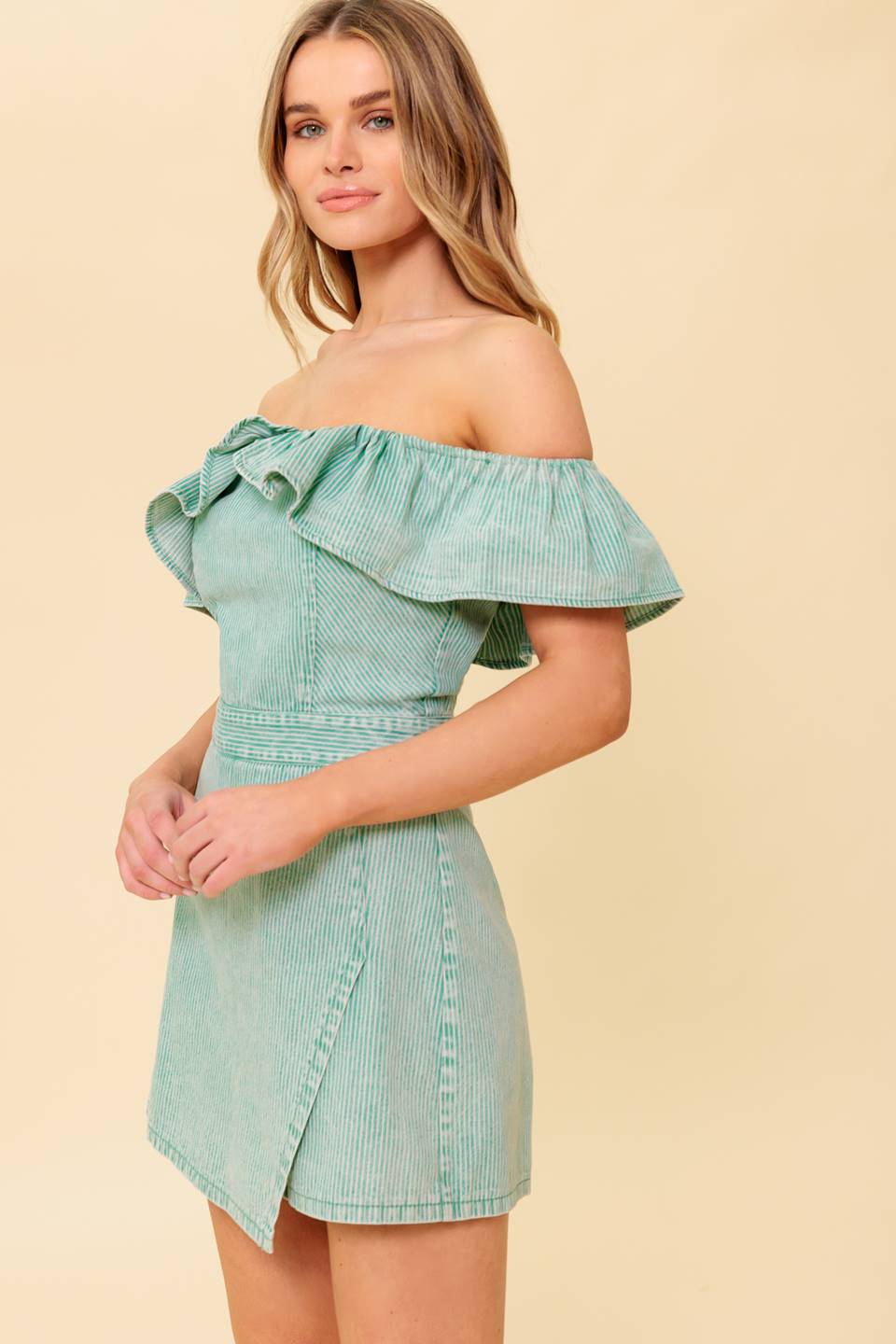 YOURS TO KEEP WOVEN ROMPER