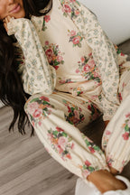 Lace Pocket Joggers - Golden Hour Garden