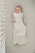 Taupe Checkered Bamboo Sleep Sack