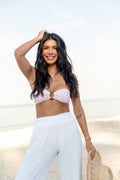Golden Isle Pink Textured Ring Bikini Top SALE