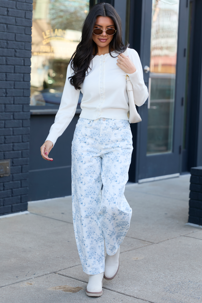 Lennon Floral Barrel Leg Jeans FINAL SALE