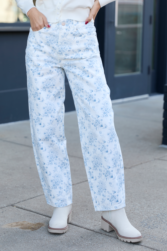 Lennon Floral Barrel Leg Jeans FINAL SALE