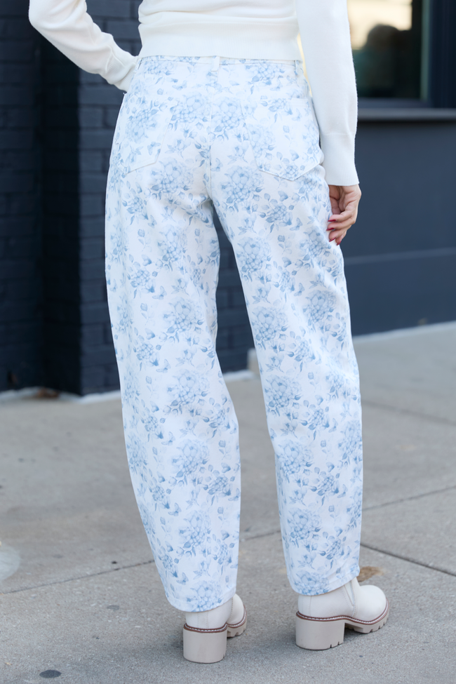 Lennon Floral Barrel Leg Jeans FINAL SALE