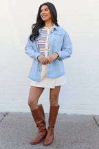 Addison Blue And Ivory Striped Cardigan Tank FINAL SALE