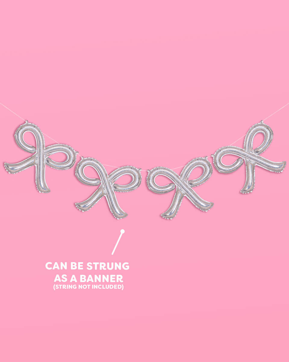 Shimmer Bow Balloons - 4 iridescent balloons