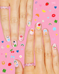 Cute Girl Nail Stickers - 604 adhesive nail stickers