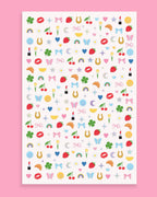 Cute Girl Nail Stickers - 604 adhesive nail stickers