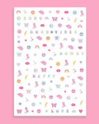 Preppy Nail Stickers - 496 adhesive nail stickers