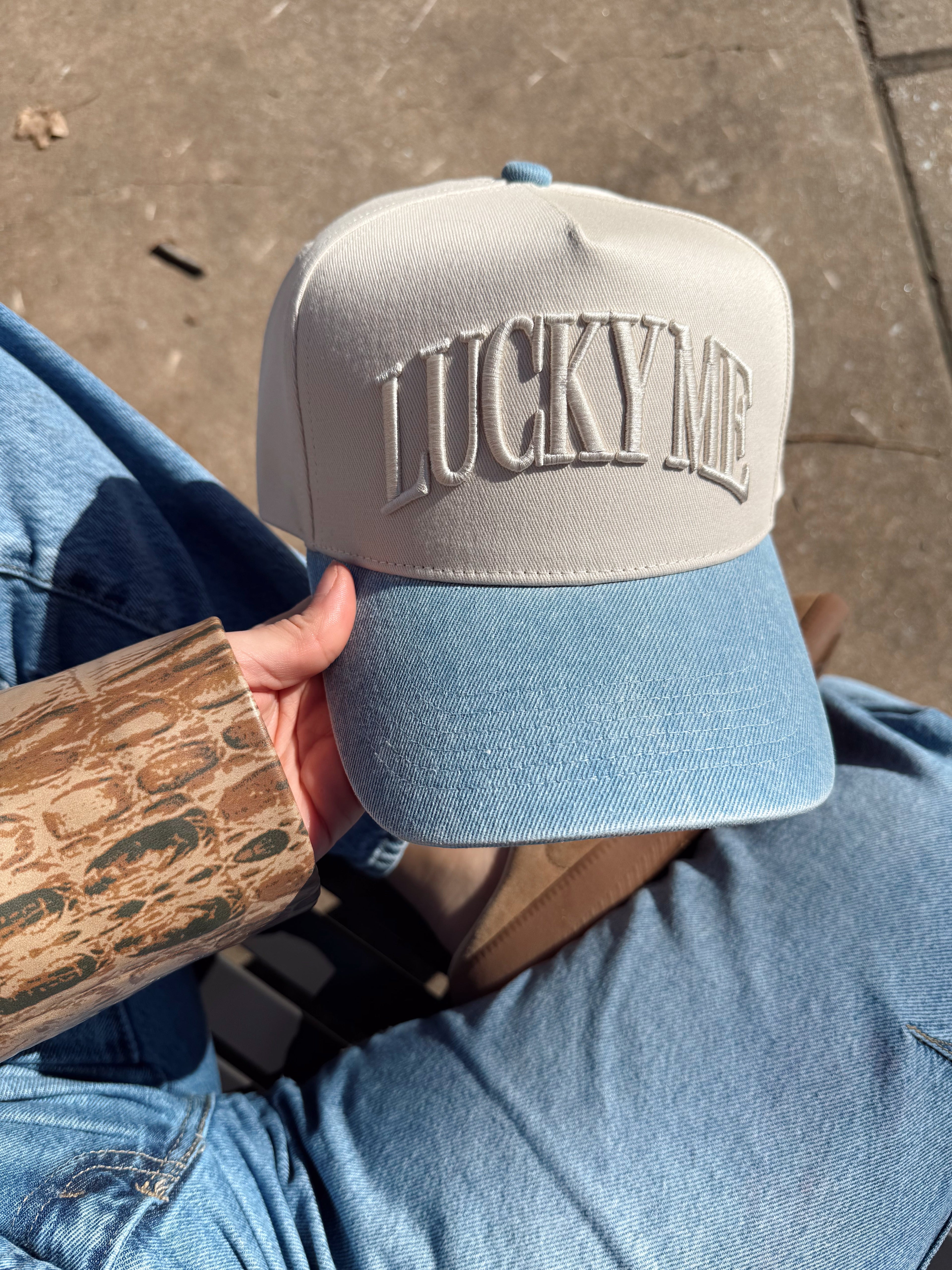 Lucky Me - Denim Vintage Trucker Hat