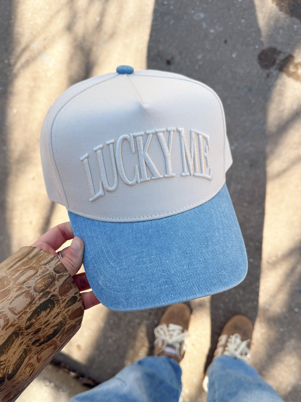 Lucky Me - Denim Vintage Trucker Hat