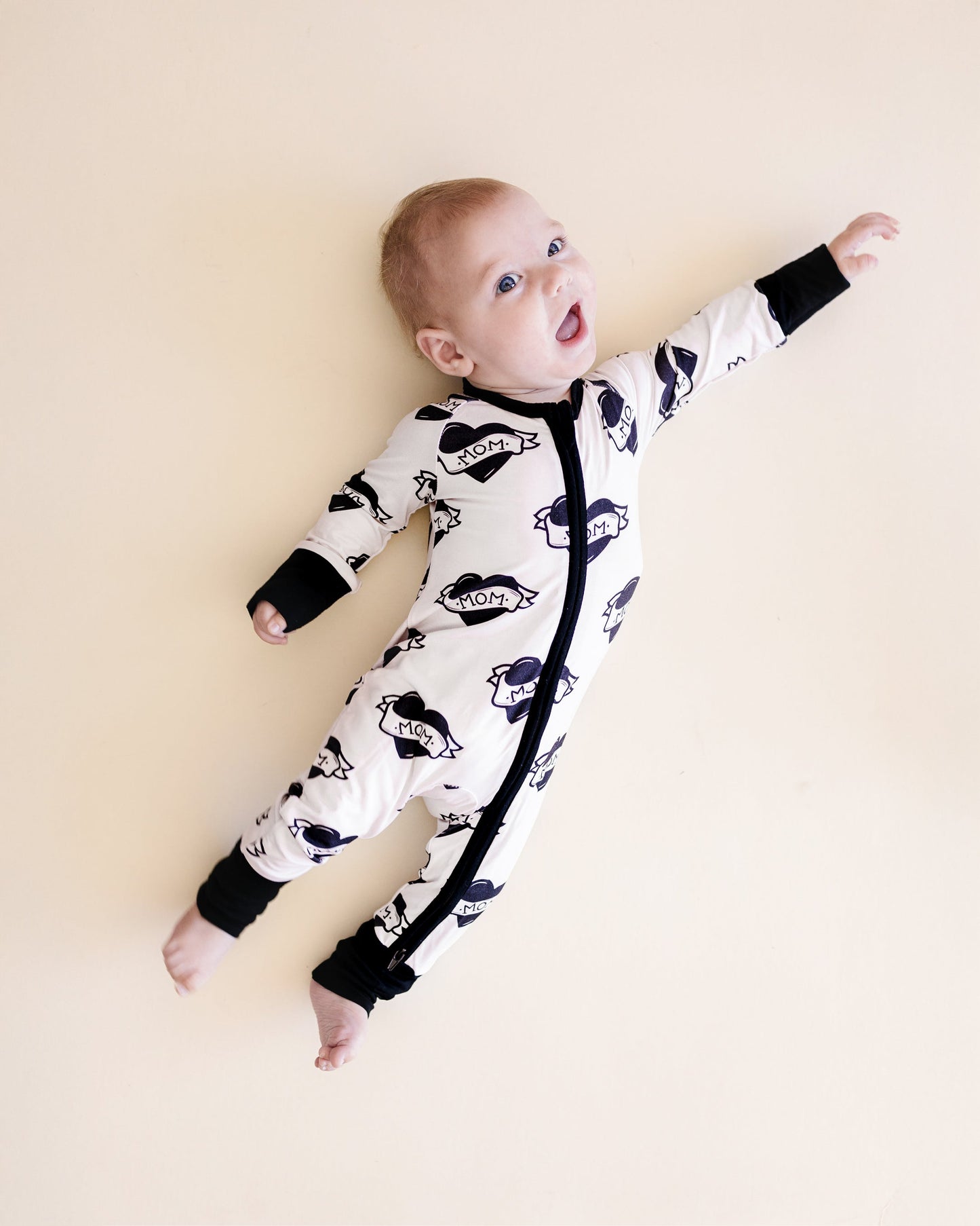 Mom Tattoo Bamboo Zip Romper