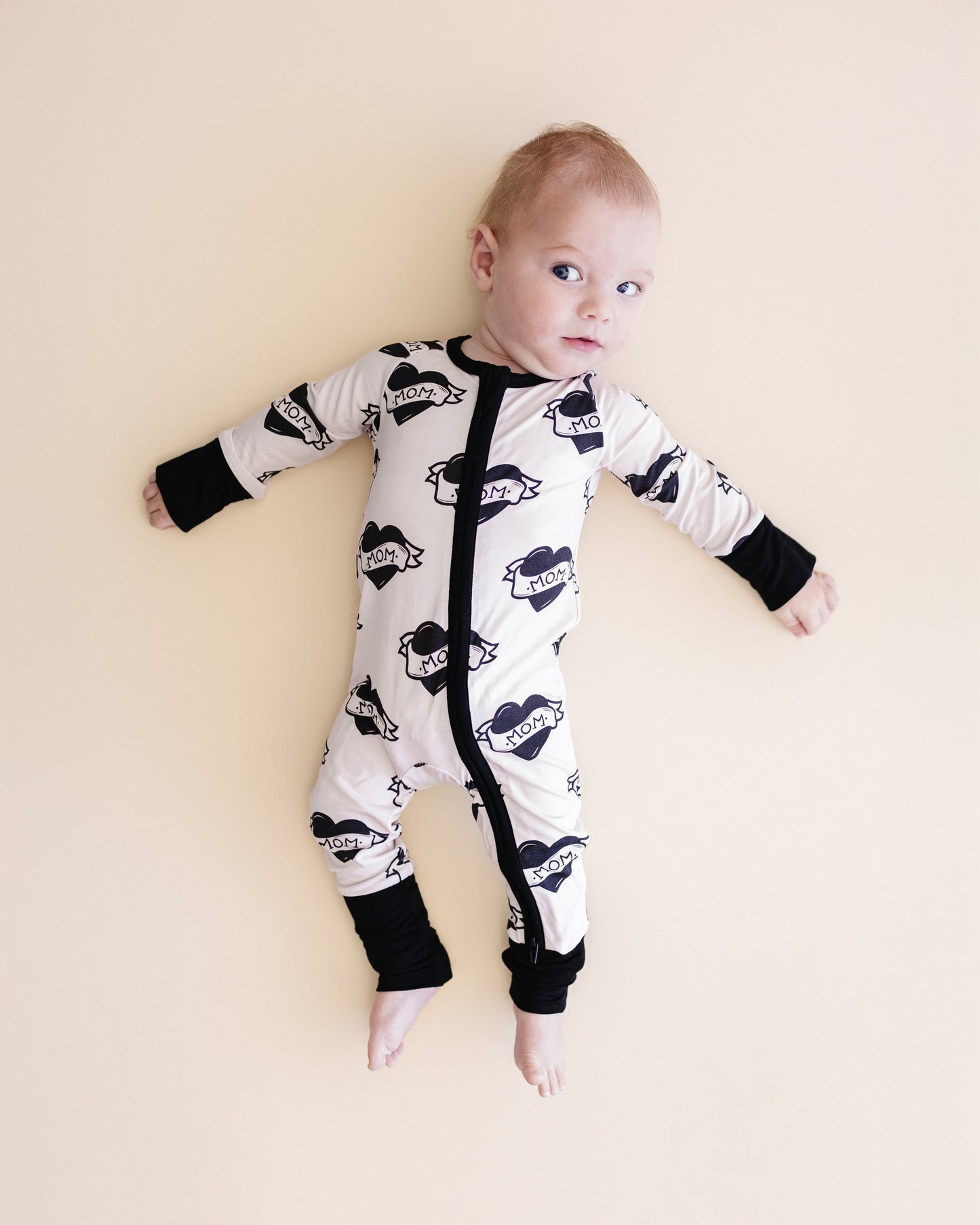 Mom Tattoo Bamboo Zip Romper