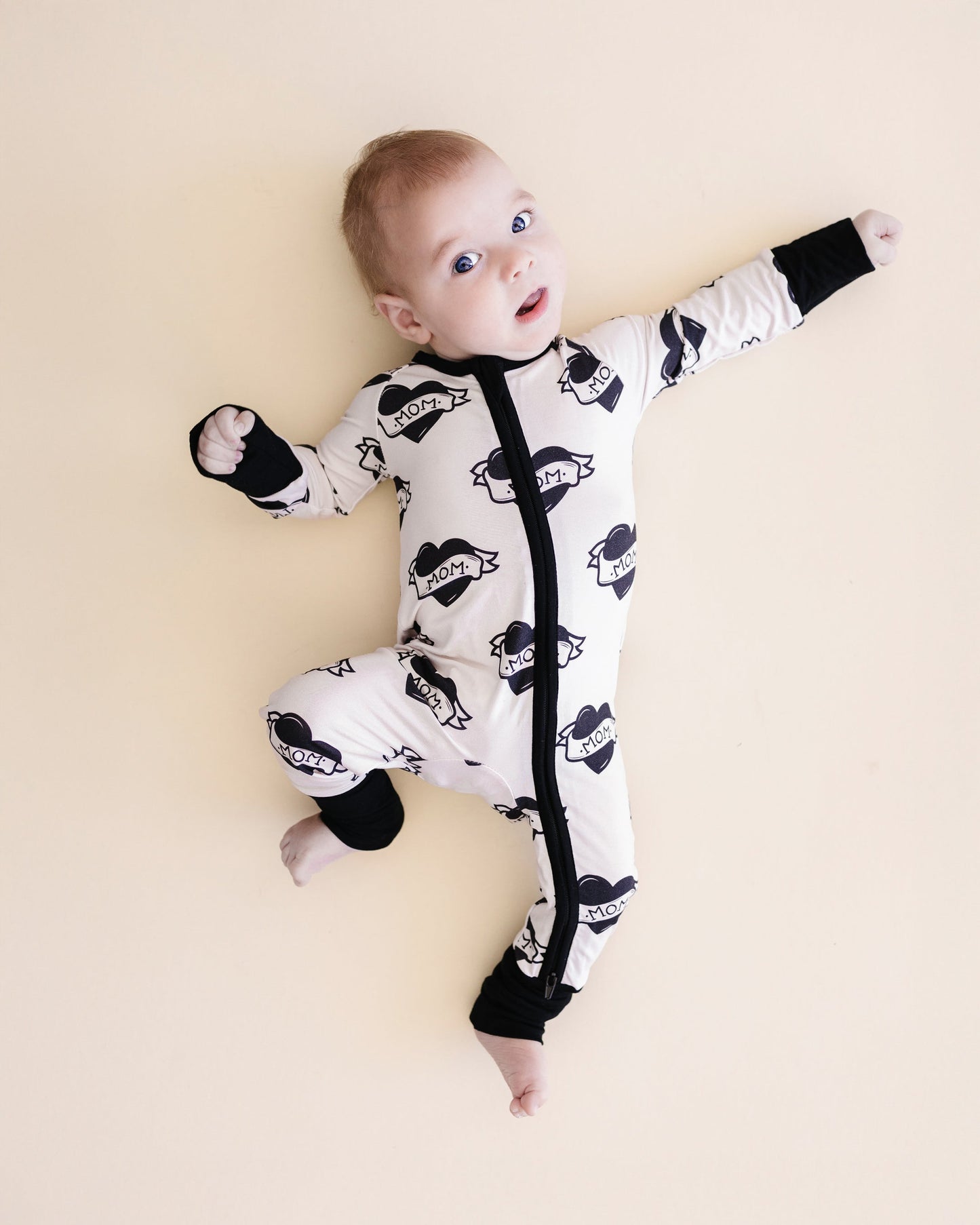 Mom Tattoo Bamboo Zip Romper