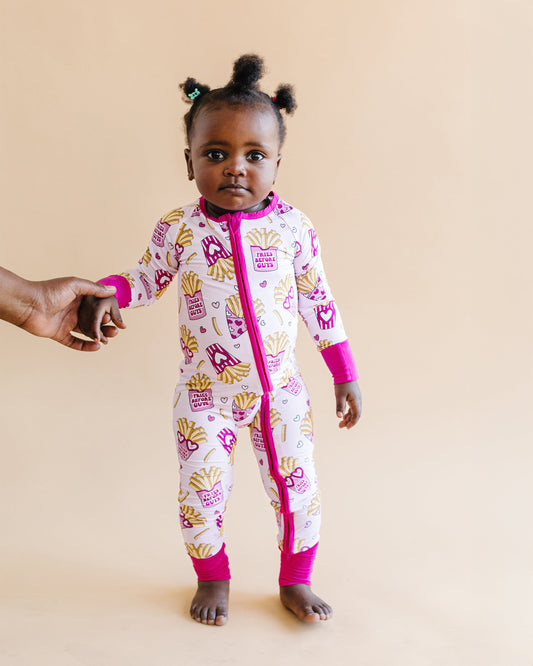 Fries Before Guys Bamboo Zip Romper