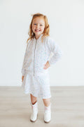 White Velvet Sequin Twirl Skort