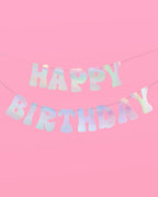 HBD Banner - iridescent foil banner