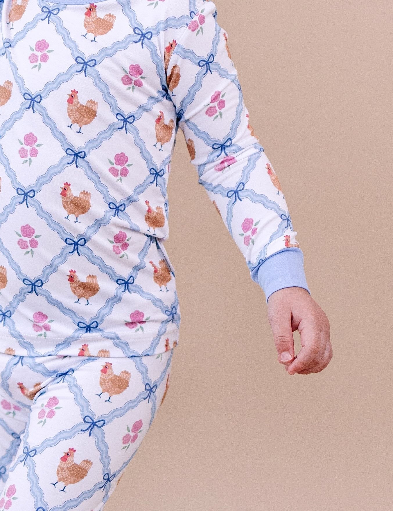Bamboo Two Piece Set | Chickens & Flowers